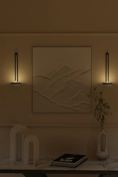 Seramik Tealight Şamdan Mumluk Metal Mum Şamdanlık Siyah Askılı Vidalı Duvar Tipi İskandinav Tasarımlı