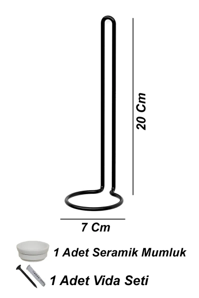 Seramik Tealight Şamdan Mumluk Metal Mum Şamdanlık Siyah Askılı Vidalı Duvar Tipi İskandinav Tasarımlı