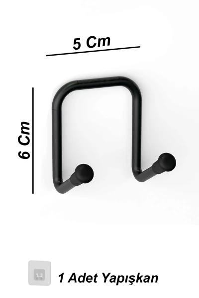 Yapışkanlı 2 Adet Çift Kancalı Banyo Mutfak Askısı Metal Askılık Duvar Askı Organizer