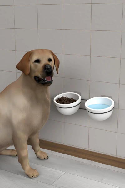 Yapışkanlı Asılabilir Seramik Mama Ve Su Kabı Metal Standlı Kedi Köpek Mama Kabı Evcil Hayvan