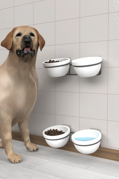 Yapışkanlı Asılabilir Seramik Mama Ve Su Kabı Metal Standlı Kedi Köpek Mama Kabı Evcil Hayvan