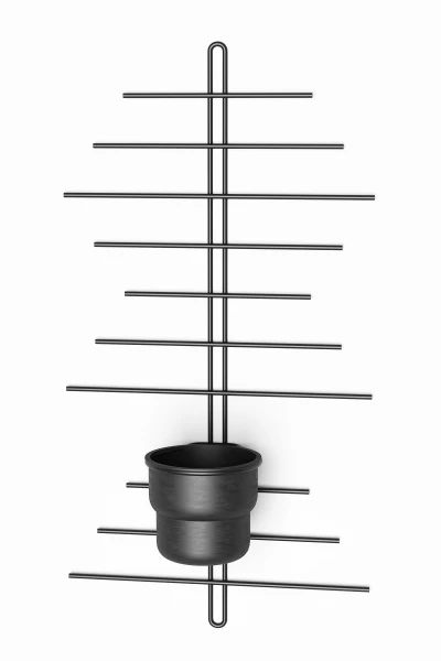 2 Li Metal Duvar Saksılığı Dekorasyon Saksı Oval Çiçeklik Standı Vazo Çiçek Siyah