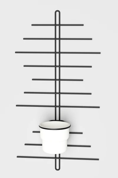 2 Li Metal Duvar Saksılığı Dekorasyon Saksı Oval Çiçeklik Standı Vazo Çiçek Krem