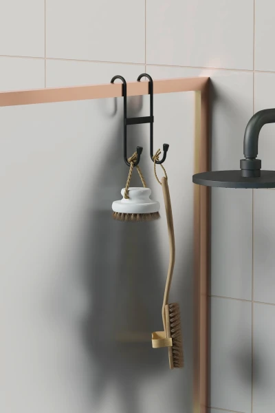 zabata 2 Adet Çift Kancalı Havlupan Askısı Banyo Mutfak Metal Askılık Havlupan Askı Organizer