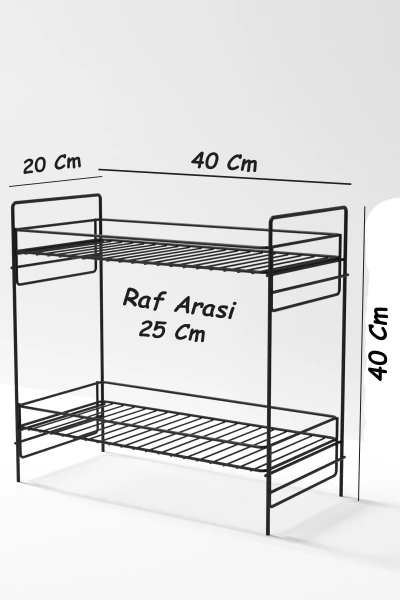 2 Katlı Mutfak Rafı Banyo Dolabı Çok Amaçlı Düzenleyici Baharatlık Masa Üstü Tezgah Raf Organizer