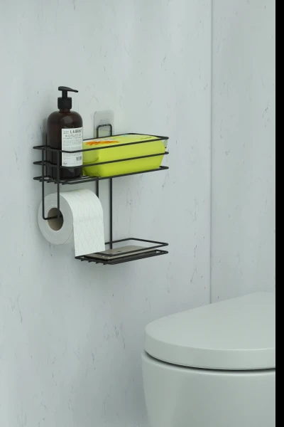 Tuvalet Hijyen Seti Kağıtlık Peçetelik Islak Mendil ve Sıvı Sabun Hazneli