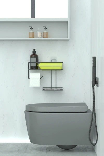 Tuvalet Hijyen Seti Kağıtlık Peçetelik Islak Mendil ve Sıvı Sabun Hazneli