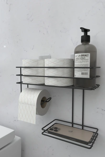 Tuvalet Hijyen Seti Kağıtlık Peçetelik Islak Mendil ve Sıvı Sabun Hazneli