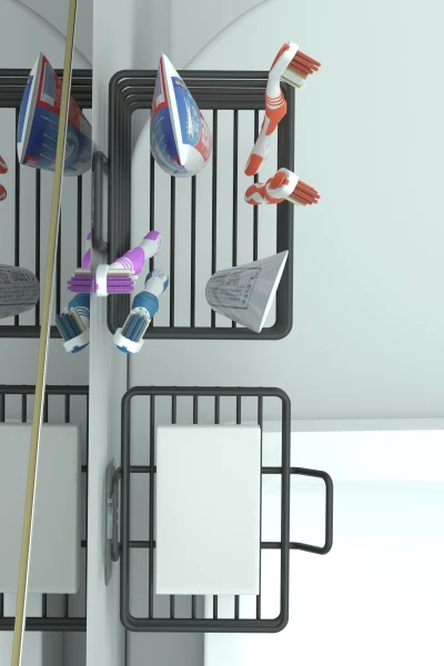 Yapışkanlı Metal Diş Fırçalık + Banyo Sabunluk 2li Set