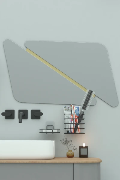 Yapışkanlı Metal Diş Fırçalık + Banyo Sabunluk 2li Set