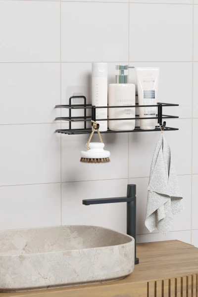 Yapışkanlı Banyo Rafı Duş Şampuanlık Duvar Düzenleyici Organizer