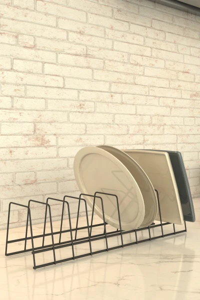 Tabaklık Rafı Tabak Kurutmalık Tencere Kapak Düzenleyici Organizer Standı Mutfak Tezgah