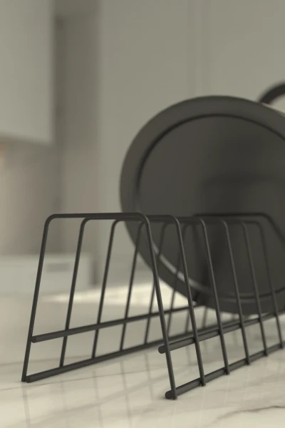 Tabaklık Rafı Tabak Kurutmalık Tencere Kapak Düzenleyici Organizer Standı Mutfak Tezgah