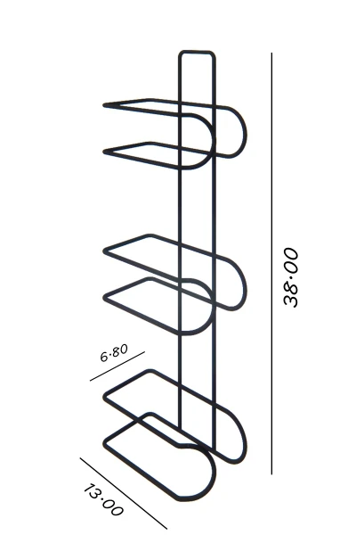 3 Katlı yapışkanlı Tuvalet Kağıtlığı Tutacağı Askısı Mat Siyah Metal Tuvalet Kağıtlık