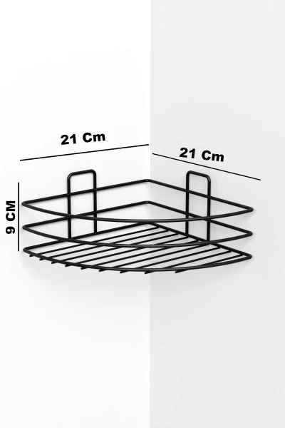 Yapışkanlı Banyo Köşeliği Köşe Rafı Duş Şampuanlık Duvar Düzenleyici Organizer Raf 1 Adet