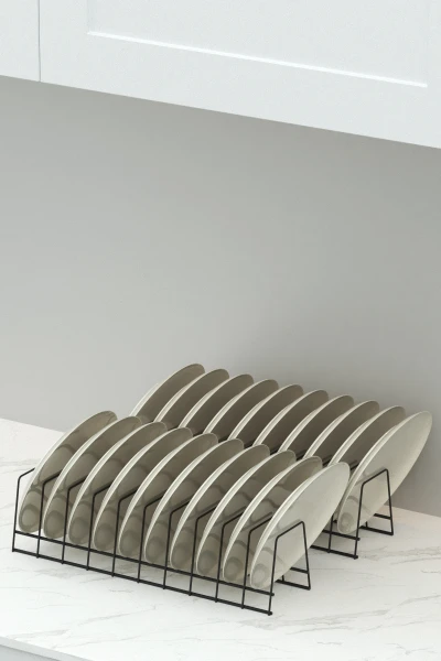 2 Adet Tabaklık Rafı Tabak Kurutmalık Tencere Kapak Düzenleyici Organizer Standı Mutfak Tezgah