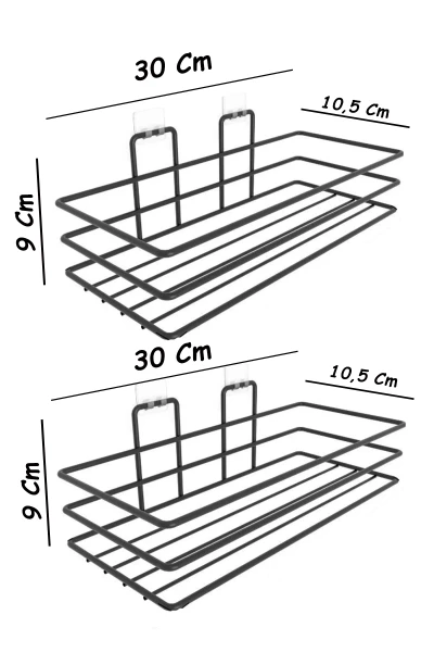 Dolap Kapağı Rafı Yapışkanlı 2 li set Mutfak Tezgah Düzenleyici  Duvar Organizer