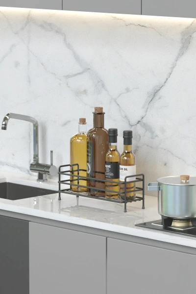 Metal Yağdanlık Altlığı Standı Yağlık Mutfak Düzenleyici Organizer Sofra Sirkelik Tuzluk Baharatlık