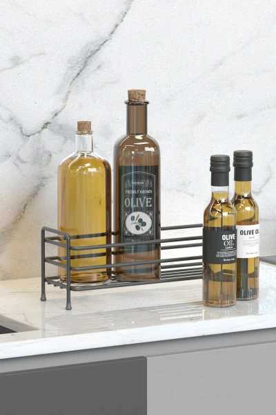 Metal Yağdanlık Altlığı Standı Yağlık Mutfak Düzenleyici Organizer Sofra Sirkelik Tuzluk Baharatlık