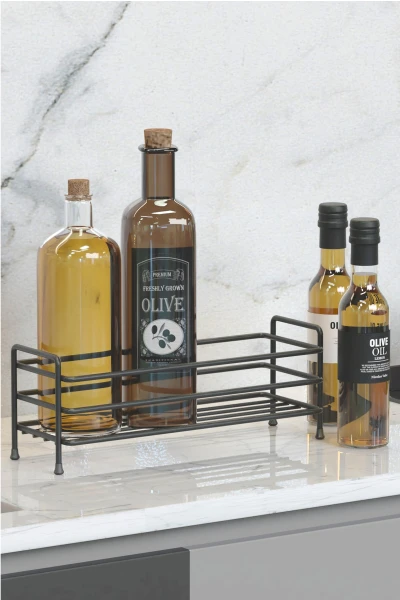 Metal Yağdanlık Altlığı Standı Yağlık Mutfak Düzenleyici Organizer Sofra Sirkelik Tuzluk Baharatlık