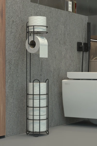 Tuvalet Kağıtlığı Wc Kağıtlık Yedekli Metal Tuvalet Kağıdı Standı Tutacağı Askısı