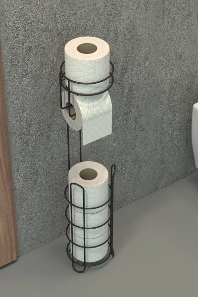 Tuvalet Kağıtlığı Wc Kağıtlık Yedekli Metal Tuvalet Kağıdı Standı Tutacağı Askısı