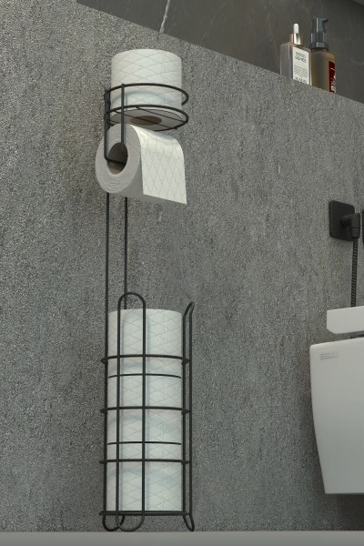 Tuvalet Kağıtlığı Wc Kağıtlık Yedekli Metal Tuvalet Kağıdı Standı Tutacağı Askısı