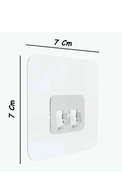 7x7 CM Süper Güçlü Yapışkanlı Banyo Askısı Yedek 4 Adet Sticker Raf Tutucu Askı