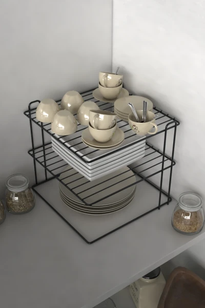 Büyük Boy 3 katlı Tabaklık Dolap Içi Düzenleyici Organizer Tezgah Banyo Tabak Bardak Düzenleme