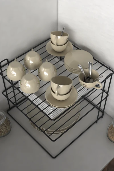 Büyük Boy 3 katlı Tabaklık Dolap Içi Düzenleyici Organizer Tezgah Banyo Tabak Bardak Düzenleme