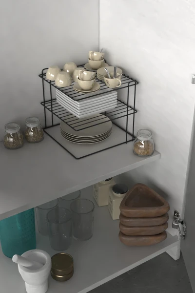 Büyük Boy 3 katlı Tabaklık Dolap Içi Düzenleyici Organizer Tezgah Banyo Tabak Bardak Düzenleme