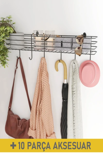 55x10 Cm Metal Portmanto Askılık Duvar Askısı Elbise Askılığı