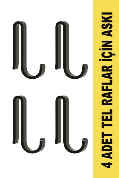 4 Adet Plastik Askı Metal Banyo Mutfak Rafları Için